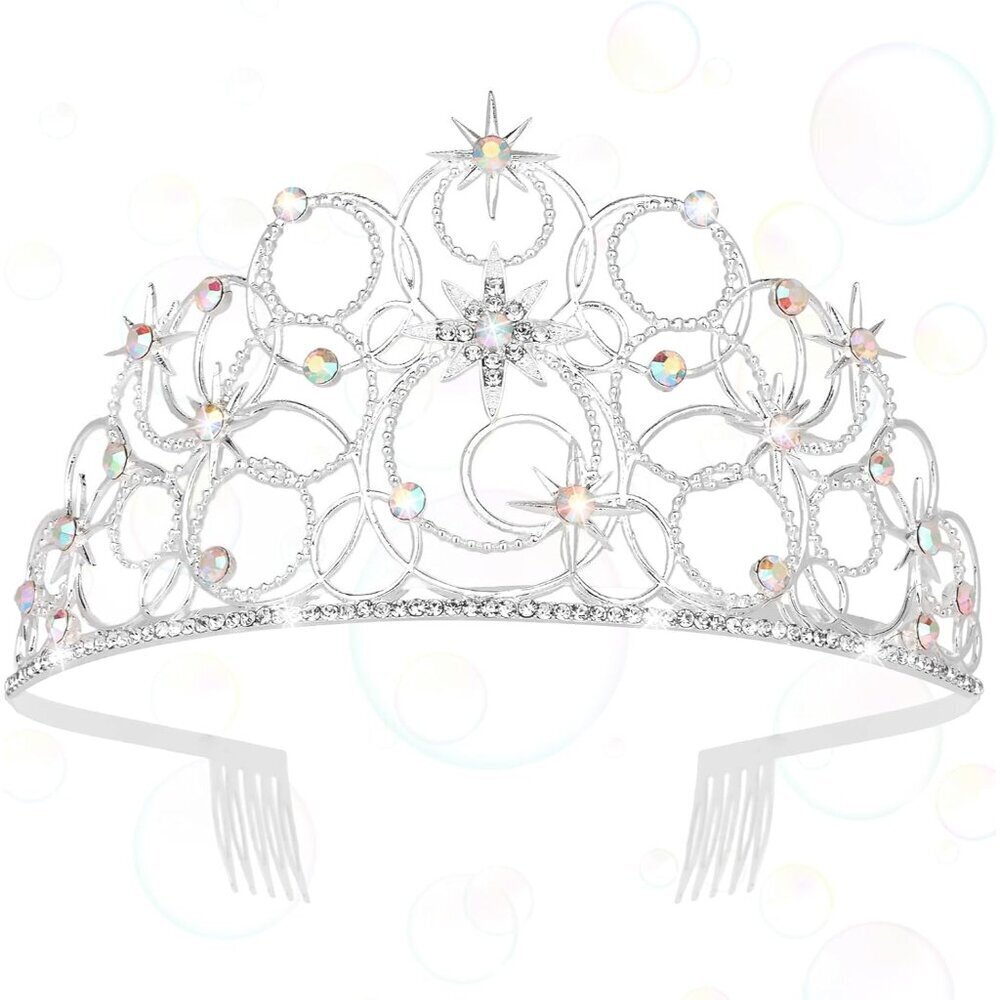 Crystal Tiara for Women Alloy Crown with Comb Queen Princess Headpiece